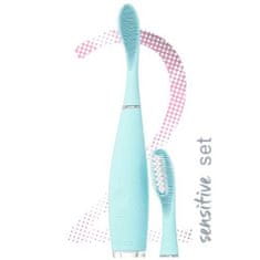 Foreo ISSA 2 Sensitive Set Silicone Sonic sonična električna zobna ščetka (2 glavi ščetke) 1 kos Odtenek mint