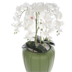 botle Bela umetna orhideja, kaskadni šopek v zelenem lončku, visoka približno 112 cm, gumijasto cvetje, 5 poganjkov, dekoracija za dom in pisarno