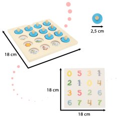 WOWO Lesene sestavljanke Montessori - Družabna igra Montessori Memory - Komplet lesenih sestavljank s 4 kartami