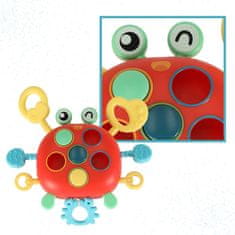 WOWO Montessori Senzorično grizalo - Montessori Baby Teether - Senzorična igrača Crab