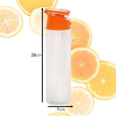 WOWO Steklenica za vodo s sadnim vložkom - Orange Water Bottle s sadnim vložkom 800 ml