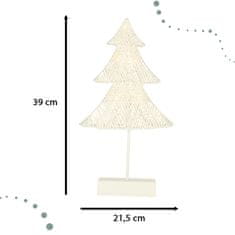 WOWO LED dekoracija za božično drevo - stoječe božično drevo z LED dekoracijo 39 cm toplo rumena, na baterije