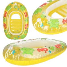 WOWO Bestway Otroški napihljivi čoln - Bestway 34037 Otroški napihljivi čoln s sedežem - Baby Swing Ring Circle, vzmetnica za plažo, rumena, za otroke 3-6 let