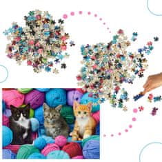 WOWO Puzzle Kittens in a Ball of Wool - Puzzle CASTORLAND 300 kosov - Kittens in a Ball of Wool 8+