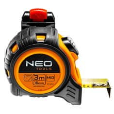 NEO Zvit jekleni meter 3 m x 16 mm, kljuka, kavelj