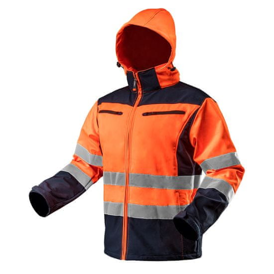 NEO Opozorilna softshell delovna jakna s kapuco, oranžna, velikost XL