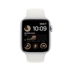 Apple Watch SE pametna ura, 44 mm, GPS, aluminijasto ohišje, športni pašček, bela