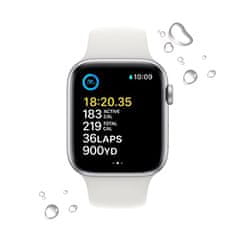 Apple Watch SE pametna ura, 44 mm, GPS, aluminijasto ohišje, športni pašček, bela