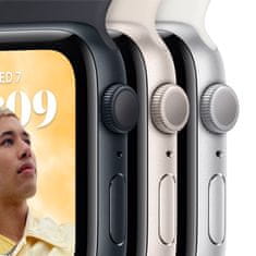 Apple Watch SE pametna ura, 44 mm, GPS, aluminijasto ohišje, športni pašček, bela