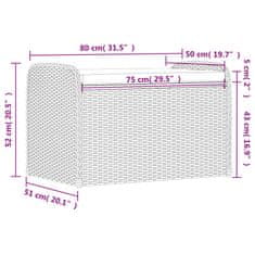 Vidaxl Klop z blazino rjava 80x51x52 cm poli ratan