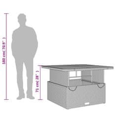 Vidaxl Vrtna miza bež 110x110x71 cm poli ratan in akacijev les