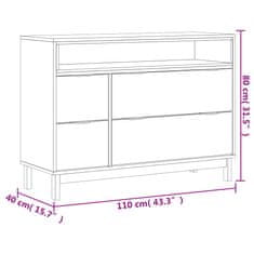 Vidaxl Predalnik FLAM 110x40x80 cm trdna borovina