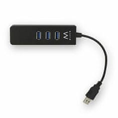 NEW USB Hub Ewent AAOAUS0127 3 x USB 3.1 RJ45 Plug and Play