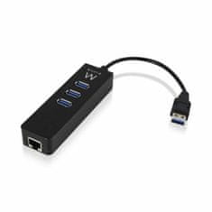 NEW USB Hub Ewent AAOAUS0127 3 x USB 3.1 RJ45 Plug and Play