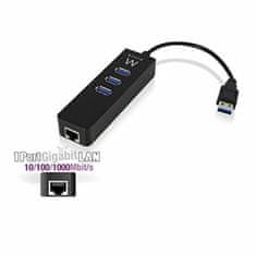 NEW USB Hub Ewent AAOAUS0127 3 x USB 3.1 RJ45 Plug and Play