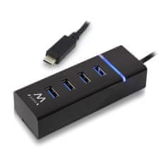 NEW USB 4-vratni hub Ewent EW1137 USB 3.1 Črna