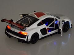 Toys Audi R8 LMS v merilu 1:32 kovinski športni avtomobil z zvoki luči ZA4609