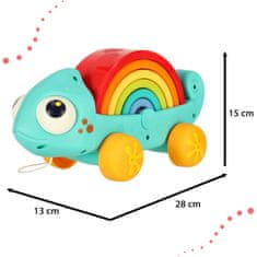 WOWO Montessori Puzzle Chameleon - Montessori Chameleon Pull Puzzle sortirne kocke