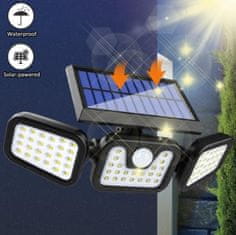 WOWO LED solarna luč - solarna LED luč s trojno osvetlitvijo in senzorjem gibanja/somraka