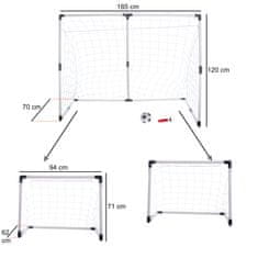 WOWO Nogometni gol za otroke - Otroški nogometni gol 2v1, dimenzije 185x120x70cm