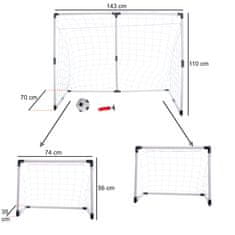 WOWO Nogometni gol za otroke - Otroški nogometni gol 2v1, dimenzije 143x110x70cm