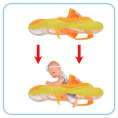 WOWO Plavalni obroč za otroke s sedežem - Napihljiv plavalni obroč za otroke s sedežem in strehico, velikost L, rumen, za otroke 6-18 mesecev, max 11 kg