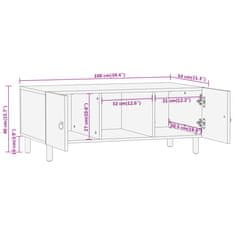 Vidaxl Klubska mizica 100x54x40 cm trden mangov les