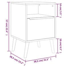 Vidaxl Finori Nočna omarica Lusk 61A sonoma hrast 38,5x38,5x57 cm