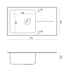 QUADRON Pomivalno korito HUGH 111, belo