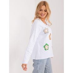 ITALY MODA Ženska bluza z izrezom v obliki črke V LEZA bela DHJ-BZ-6679.22_406210 Univerzalni