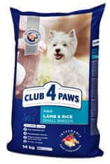 Club4Paws Premium hipoalergena suha hrana za male pasme jagnjetina, riž 14 kg