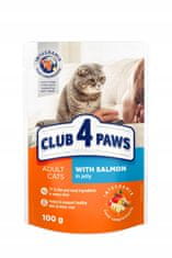 Club4Paws Premium Mokra hrana za odrasle mačke z lososom 24x100g