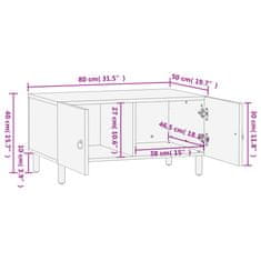 Vidaxl Klubska mizica 80x50x40 cm trden mangov les