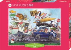 Heye Puzzle Cartoon Classics: Odhod na počitnice! 500 kosov