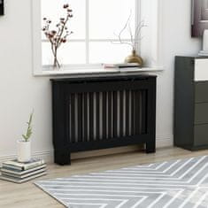 Vidaxl Pokrov za radiator črn 112x19x81,5 cm mediapan