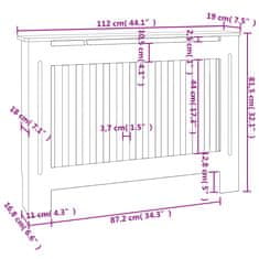 Vidaxl Pokrov za radiator 112x19x81,5 cm MDF