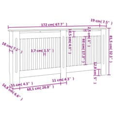 Vidaxl Pokrov za radiator antraciten 172x19x81,5 cm mediapan