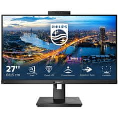 Philips Monitor 68,6 cm (27,0) 275B1H 2560x1440 75Hz IPS 4ms DVI HDMI DisplayPort 4xUSB3.2 Pivot Zvočniki Kamera 3H sRGB123%