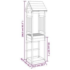 Vidaxl Igralni stolp 52,5x46,5x206,5 cm impregnirana borovina