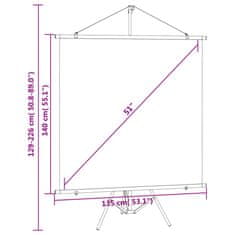 Vidaxl Projekcijsko platno s trinožnim stojalom 50" 1:1