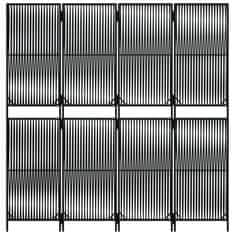 Vidaxl Pregrada za sobo 4 plošče črn poli ratan