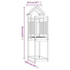 Vidaxl Igralni stolp 52,5x110,5x214 cm trdna borovina