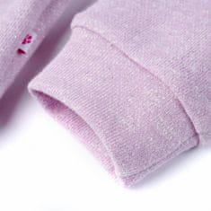 Vidaxl Otroški pulover s kapuco in zadrgo svetlo lila mešana 116
