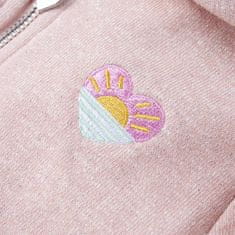 Vidaxl Otroški pulover s kapuco in zadrgo svetlo roza mešana 104