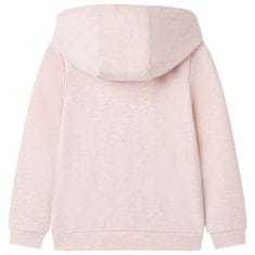 Vidaxl Otroški pulover s kapuco in zadrgo svetlo roza mešana 104