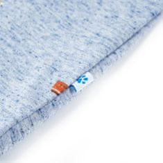 Vidaxl Otroška majica s kratkimi rokavi modra melange 104