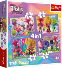 Trefl Puzzle Trolls 3: Barvita pustolovščina 4 v 1 (35,48,54,70 kosov)