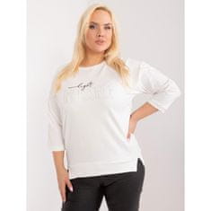 RELEVANCE Ženska bluza plus size z okrasnim napisom WEETA ecru RV-BZ-9417.69_406179 Univerzalni