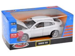 Toys Kovinski avtomobil BMW X6 v merilu 1:32 beli SUV svetlobni zvok ZA4606