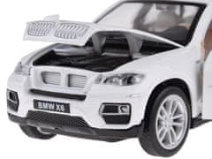 Toys Kovinski avtomobil BMW X6 v merilu 1:32 beli SUV svetlobni zvok ZA4606